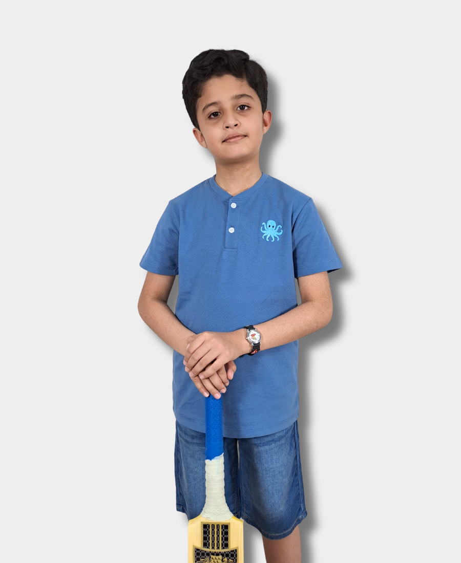 Founder Blue Octopus Polo-Shirt