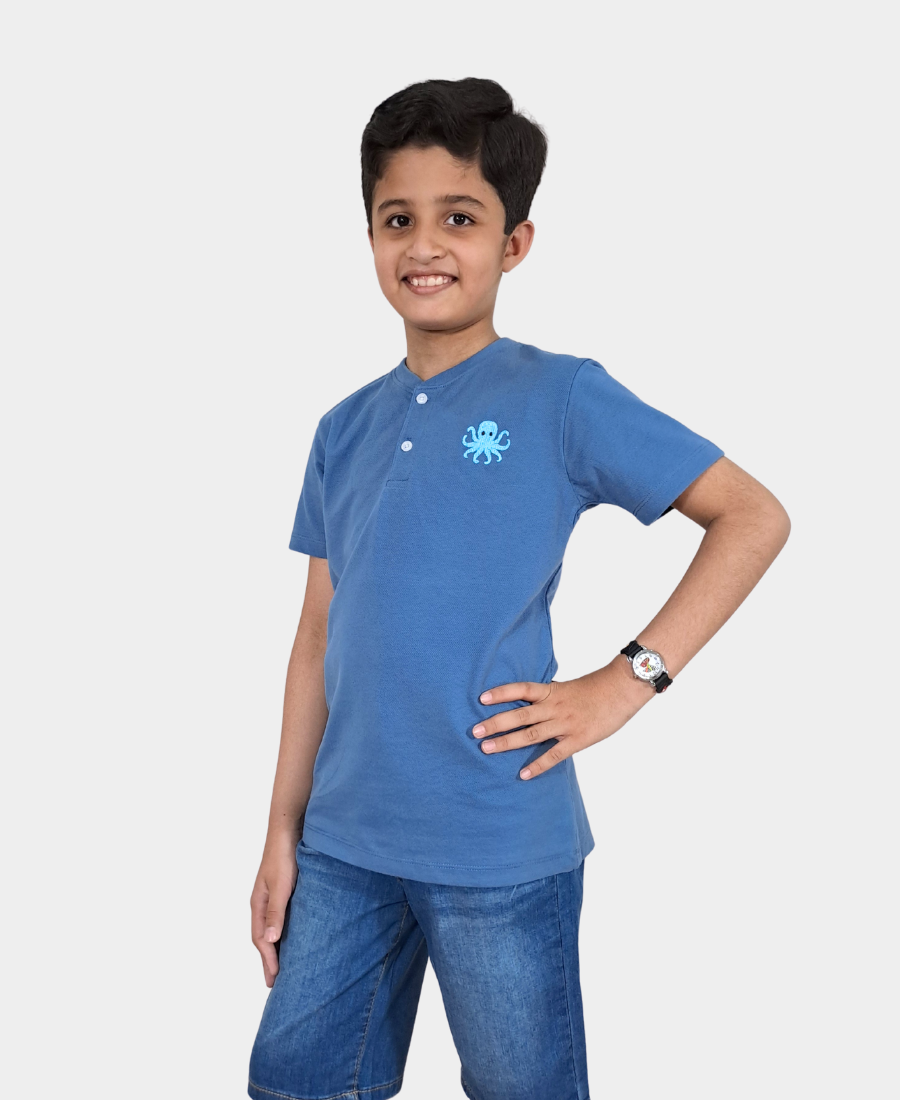 Founder Blue Octopus Polo-Shirt