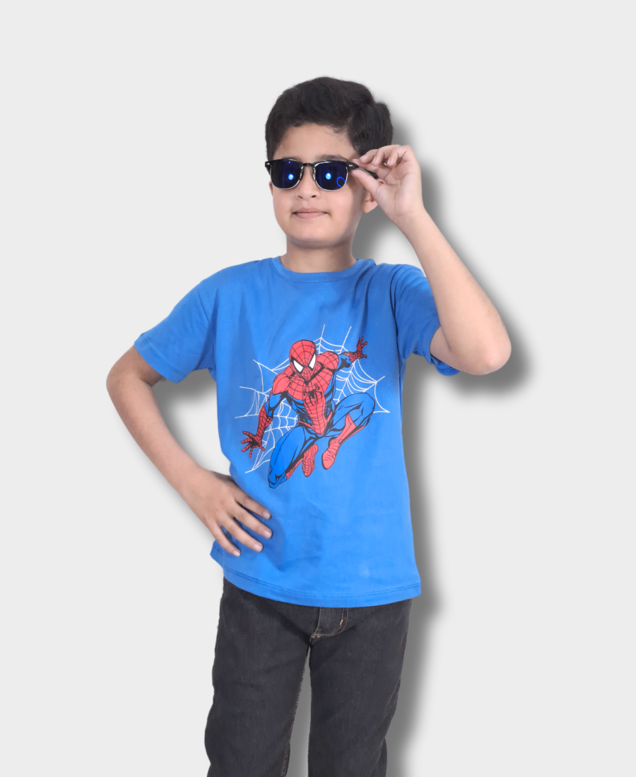 Sky-blue Spiderman T-Shirt
