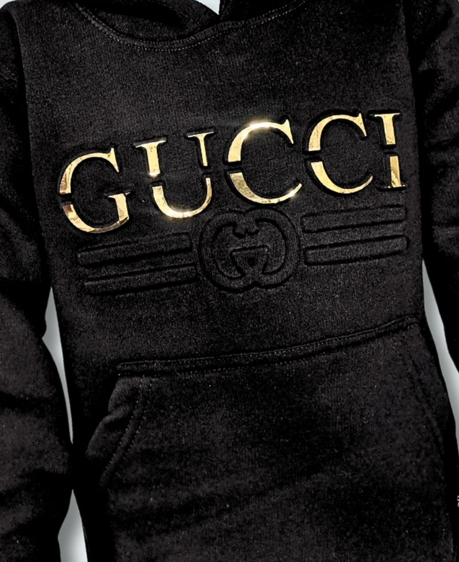 Girls Premium Embossed Black Track Suits