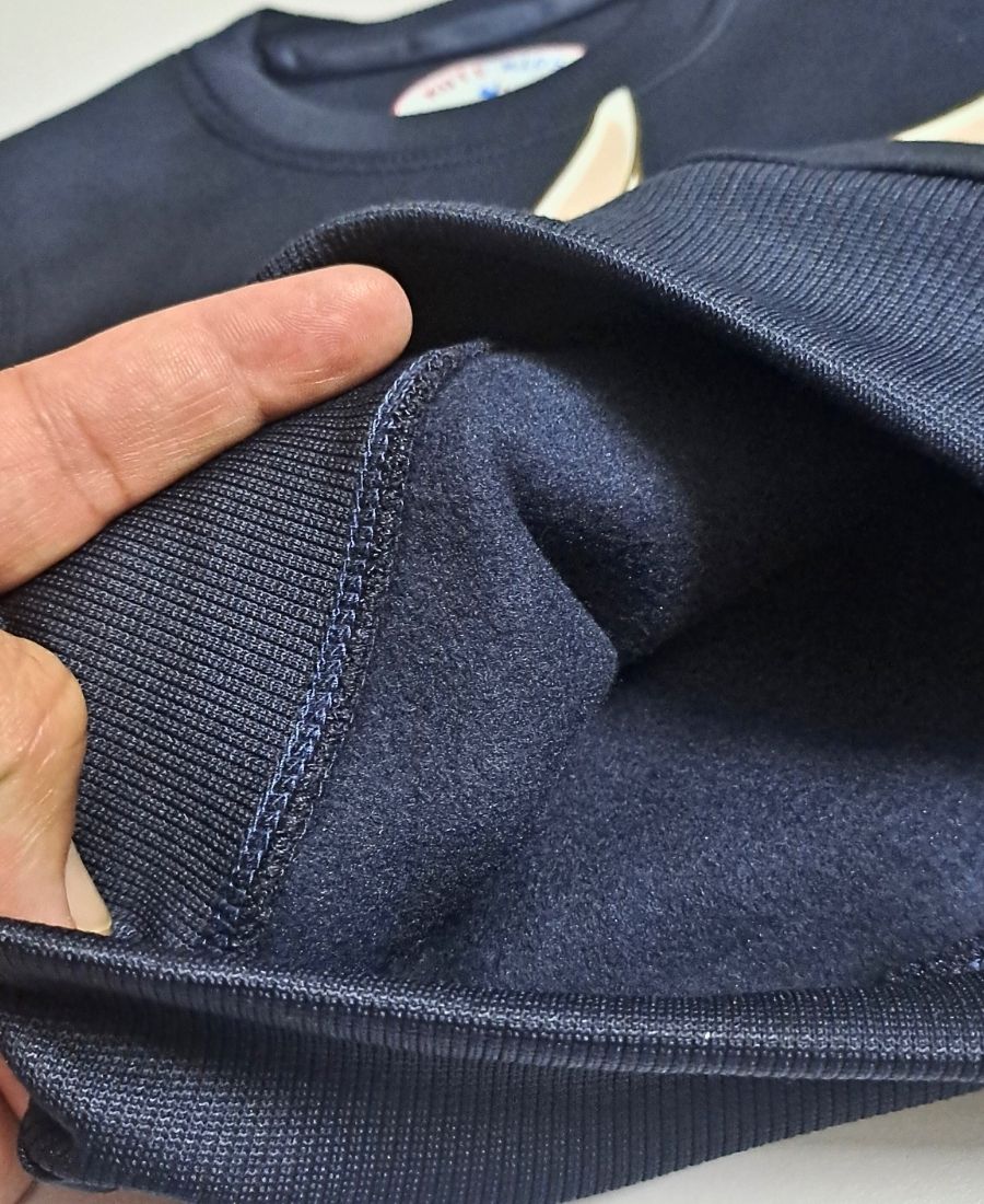 Navy-Blue Girls Premium Fleece Winter Tracksuit