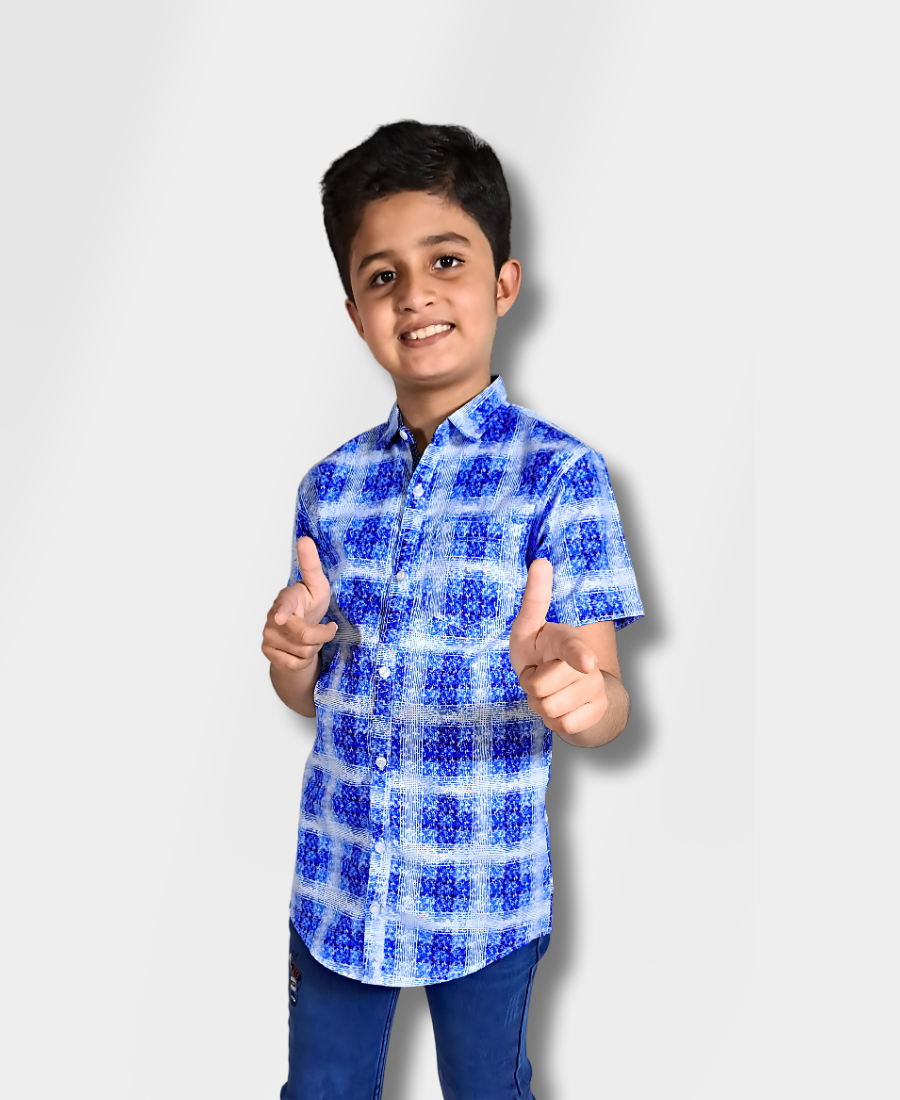 Blue & White Casual Shirt