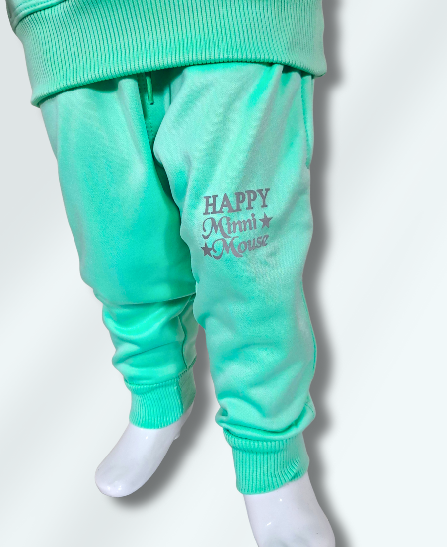 Aqua-Green little Girls Premium Track Suit