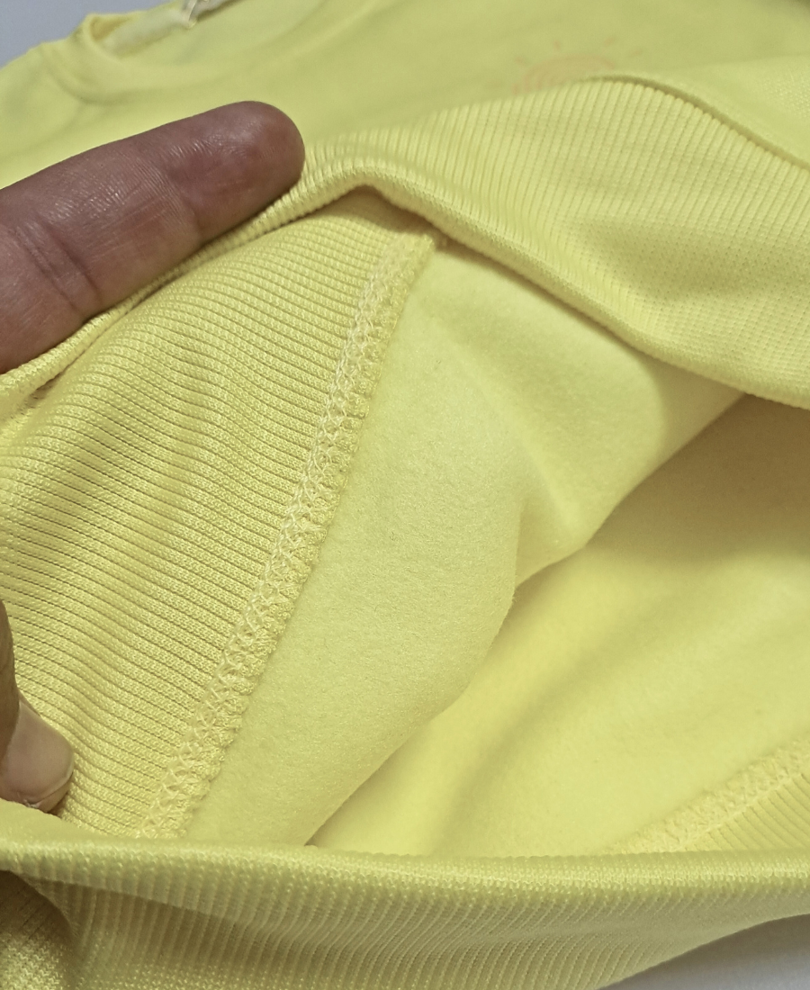 Lemon-Yellow Girls Premium Fleece Winter Tracksuit