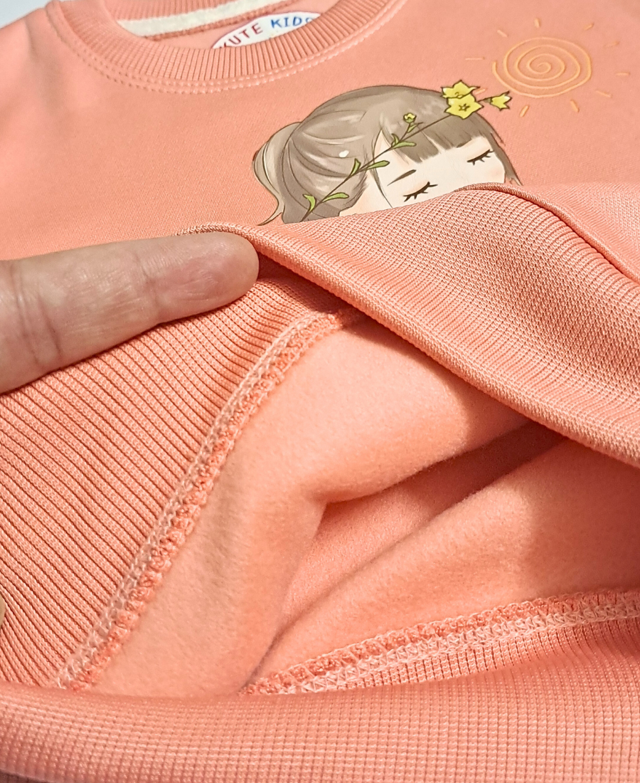 Peach Girls Premium Fleece Winter Tracksuit