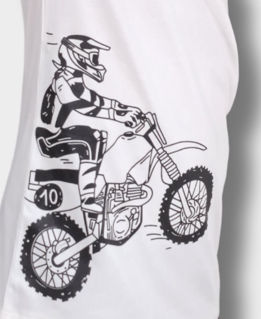 White Biker's T-Shirt