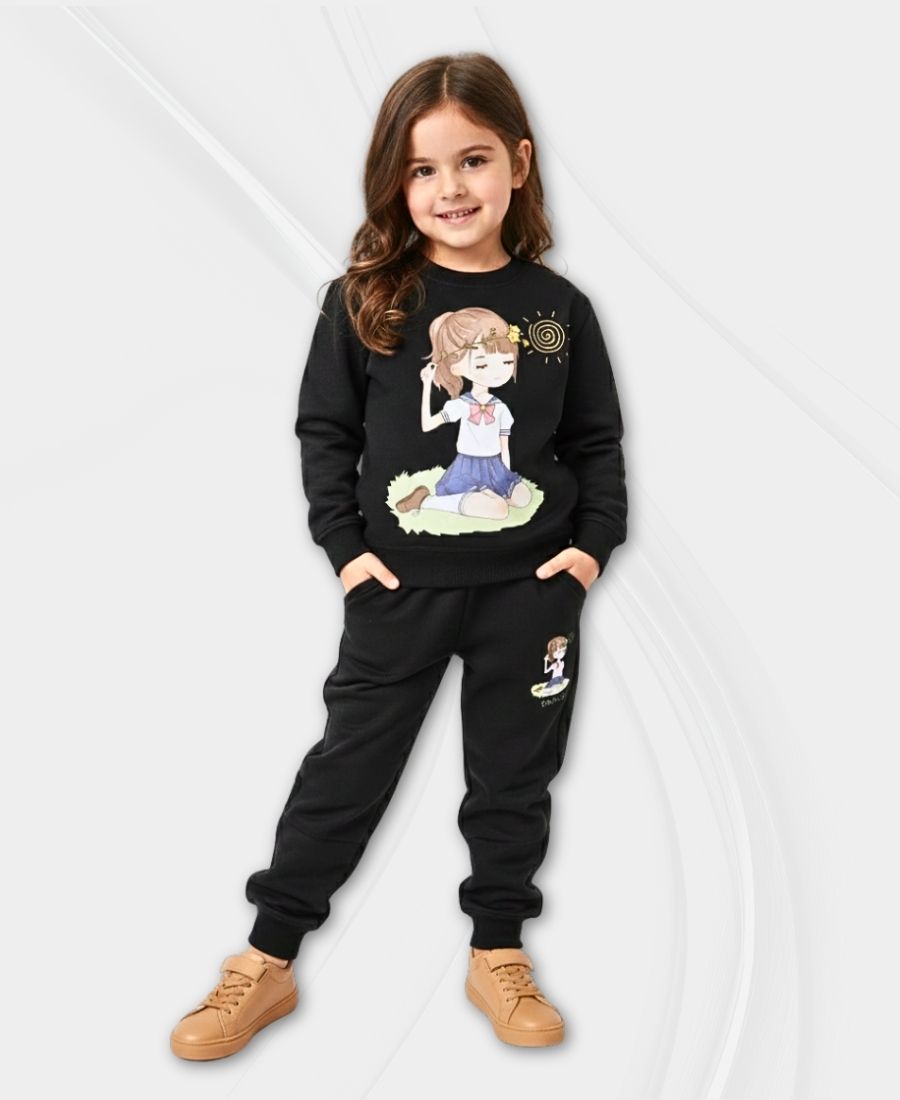 Black Girls Premium Fleece Winter Tracksuit