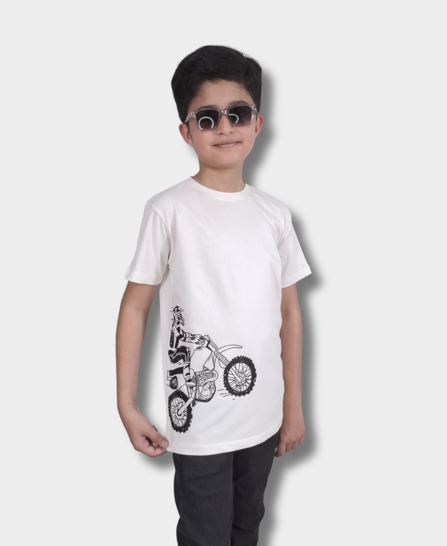 White Biker's T-Shirt