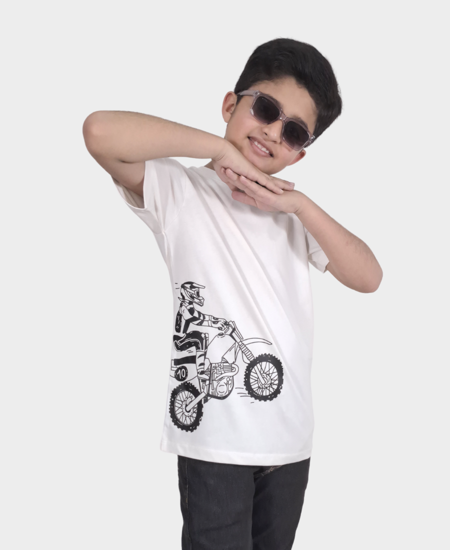 White Biker's T-Shirt