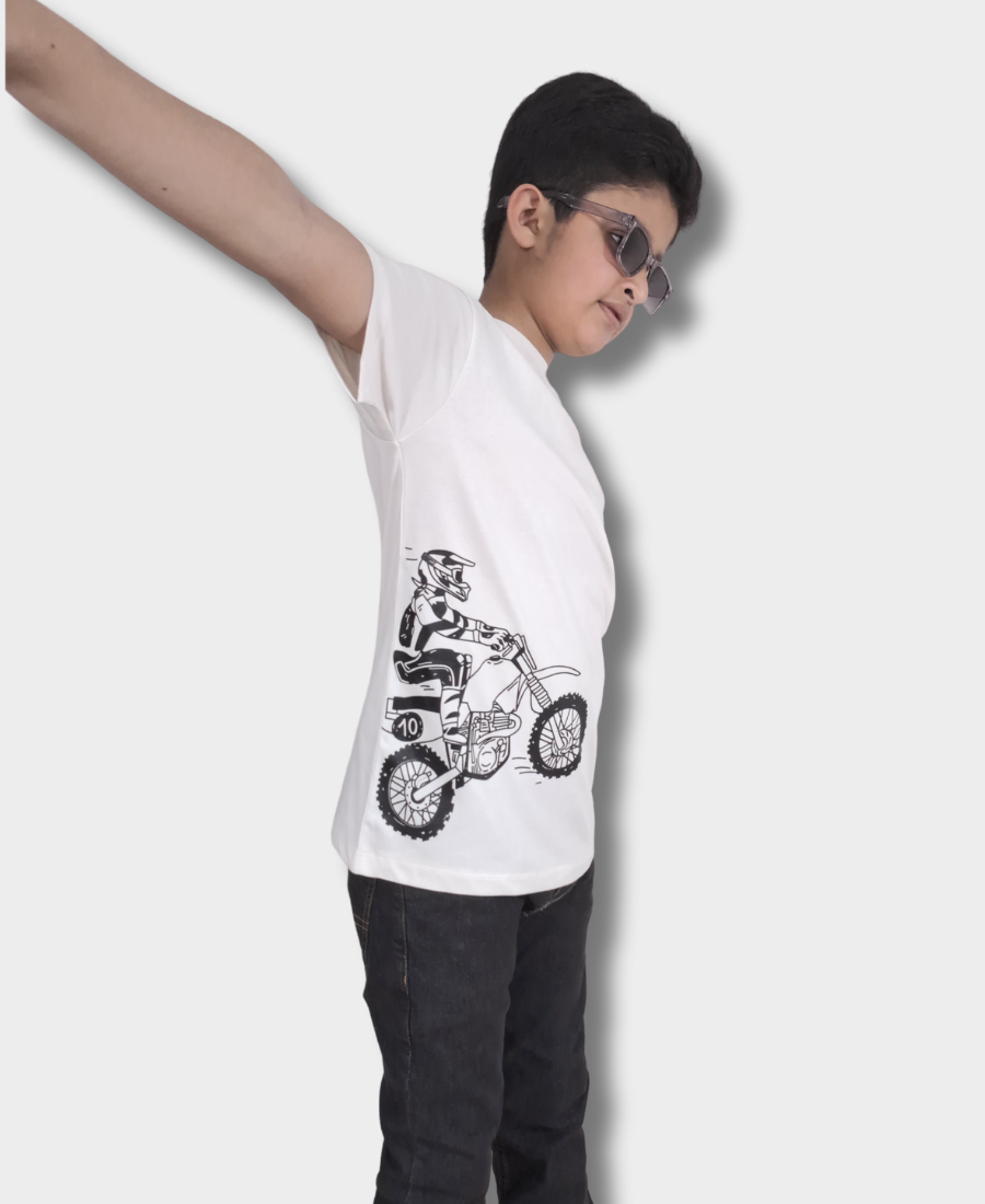 White Biker's T-Shirt