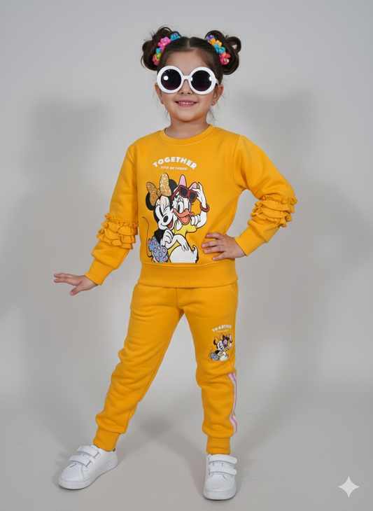 Girls Yellow Fancy Track Suit