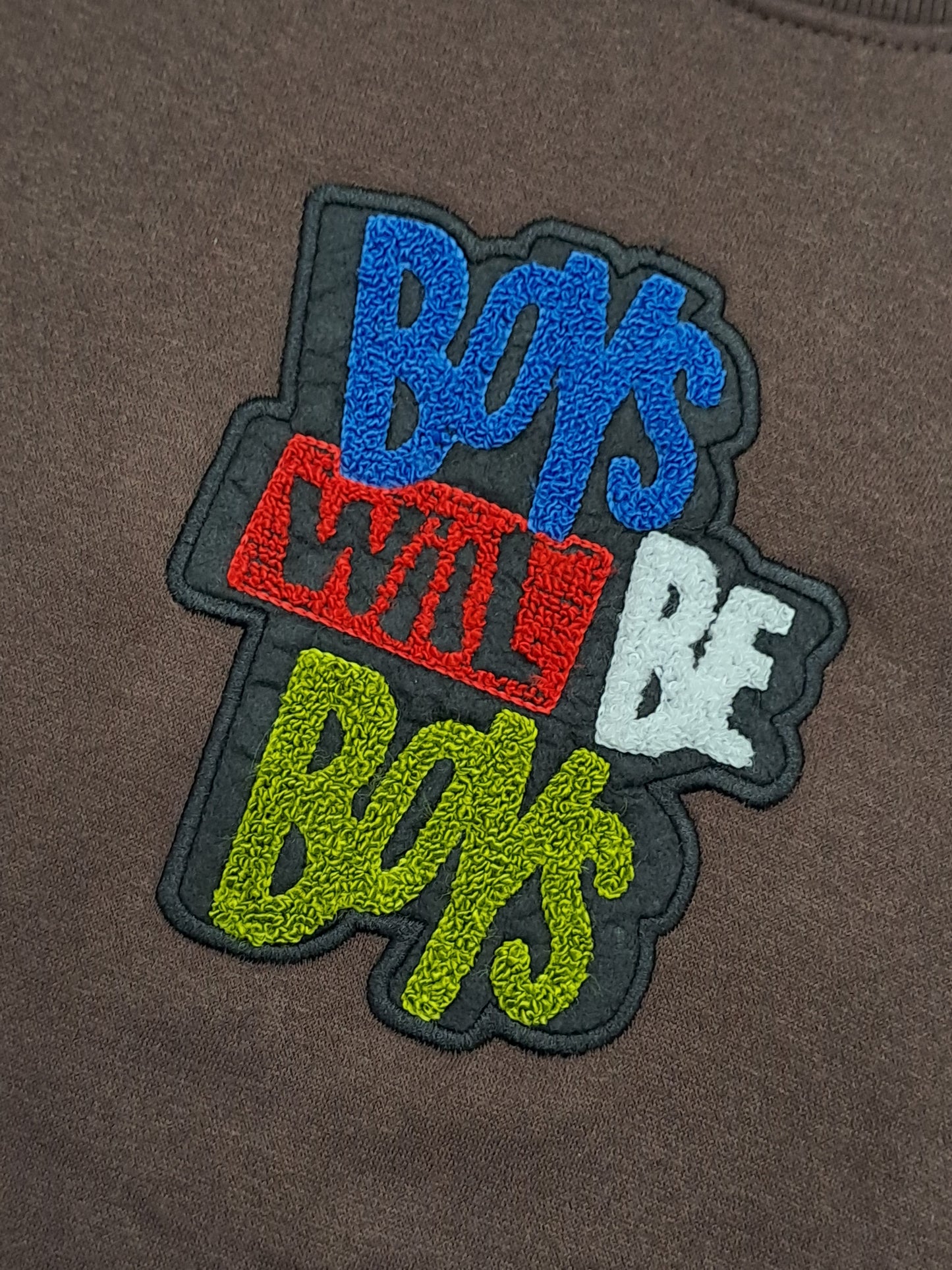 Boys Brown Embroidered Sweatshirt