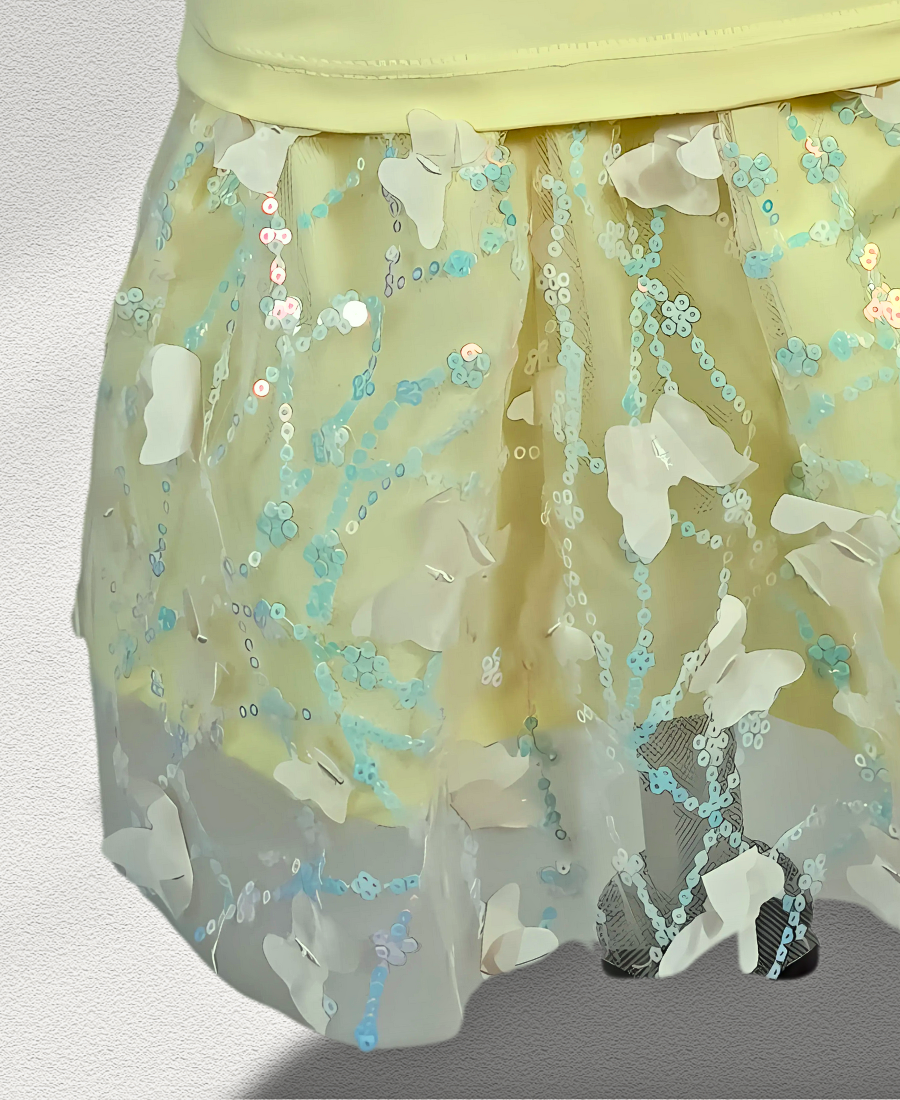 Lemon-Yellow Doll Fancy Skirt Set