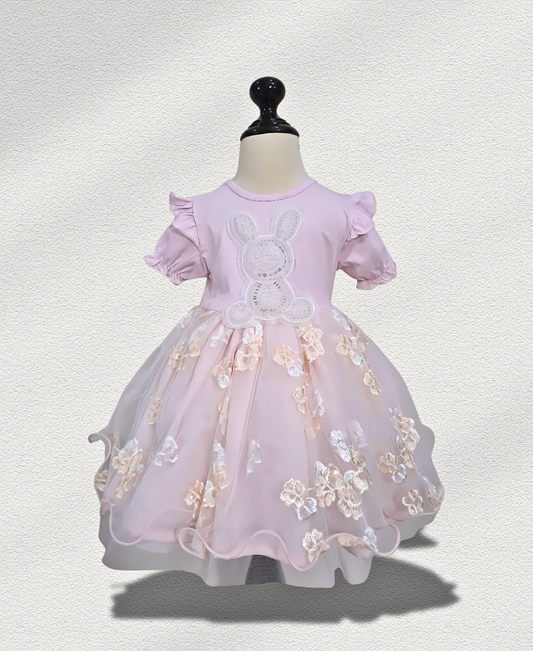 Lilac Rabbit Net Fancy Frock