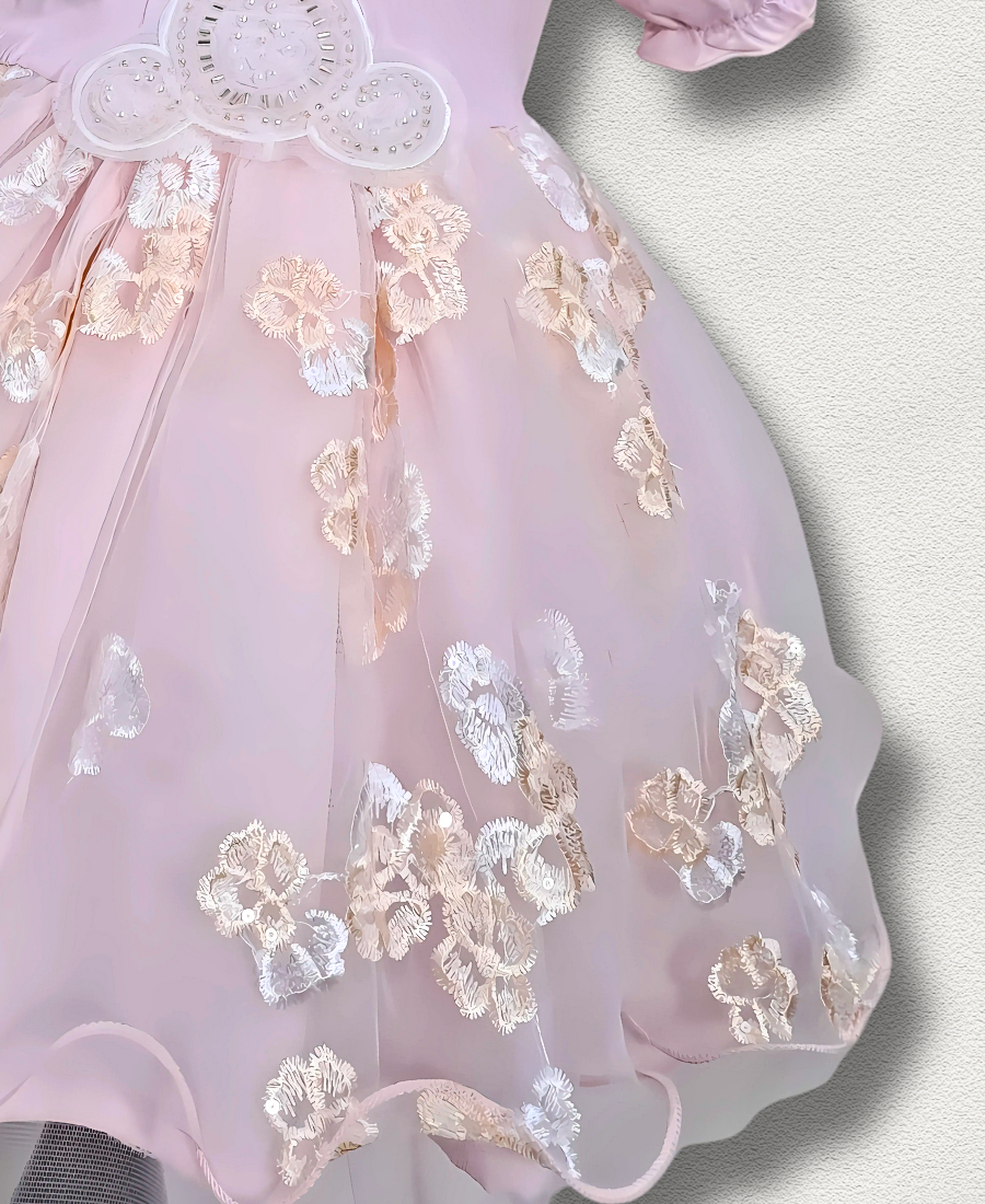 Lilac Rabbit Net Fancy Frock
