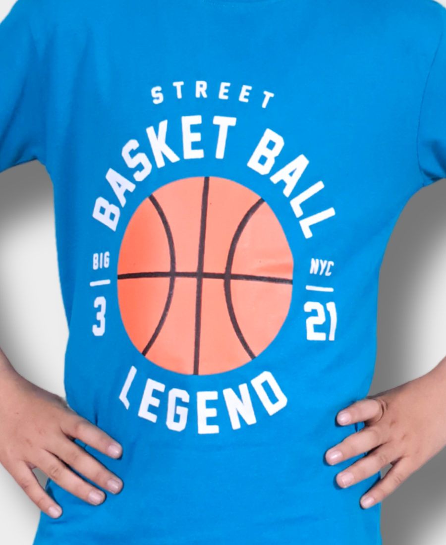 Bluish-Green  Basketball T-Shirt