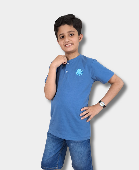 Founder Blue Octopus Polo-Shirt