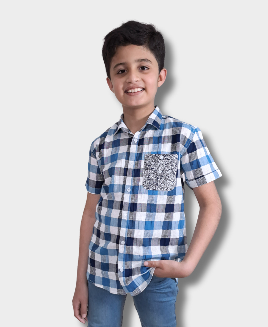 Blue Check Casual Shirt