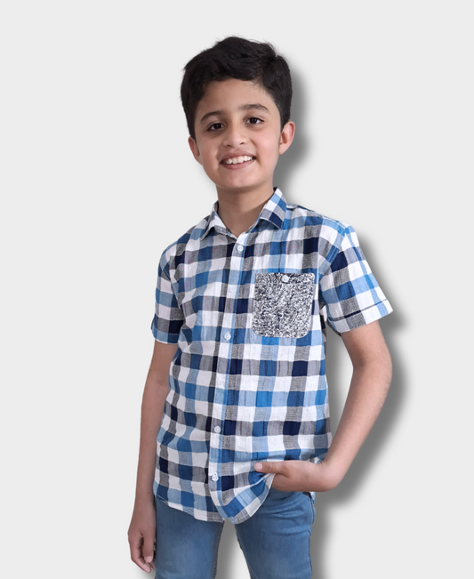 Blue Check Casual Shirt