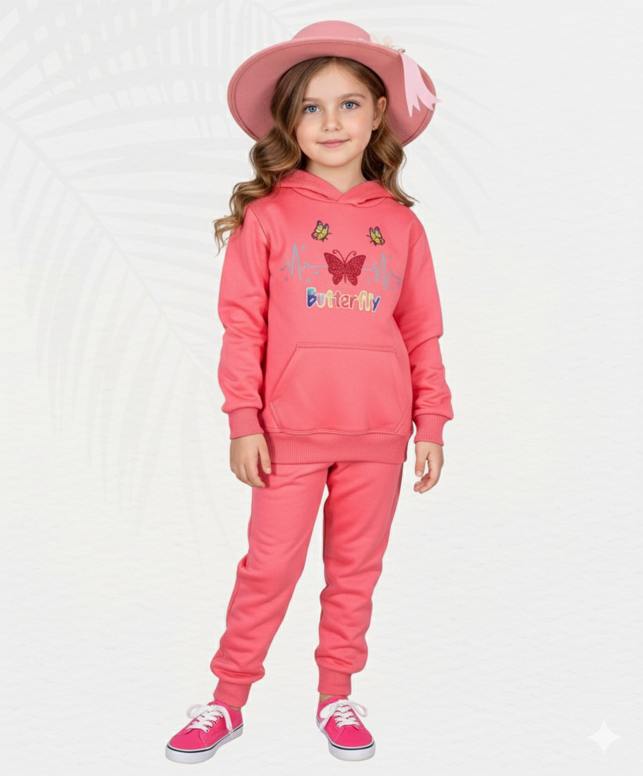 Girls Pink Premium Track Suit