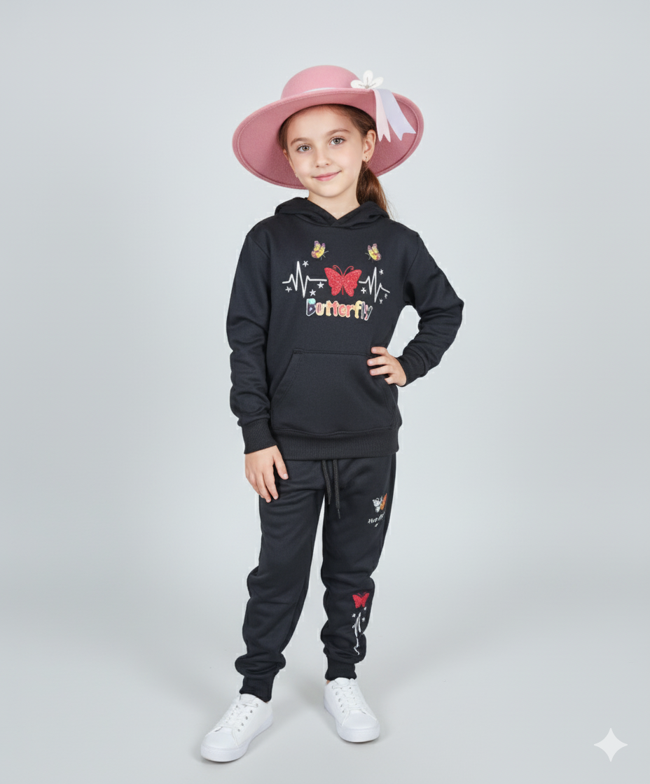 Girls Black Track Suit