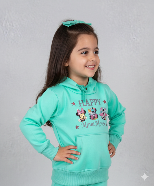 Aqua-Green little Girls Premium Track Suit