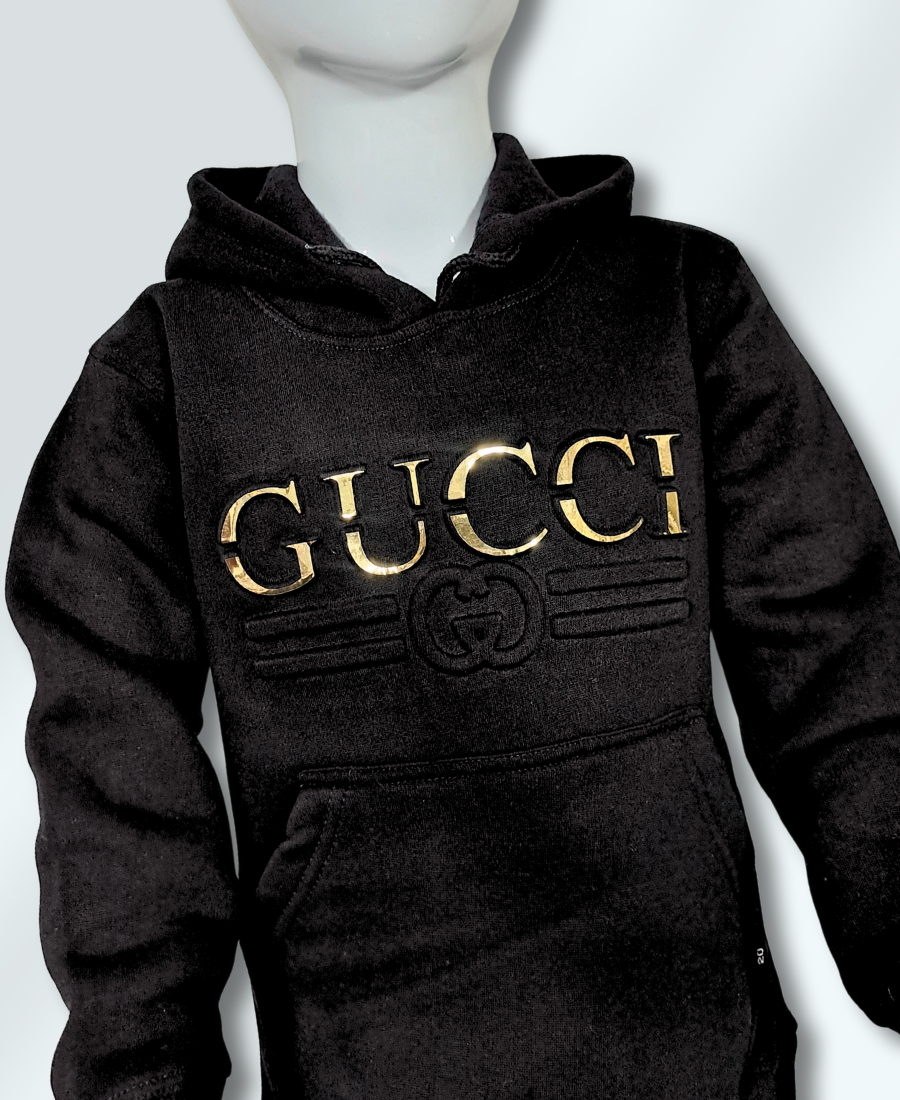 Girls Premium Embossed Black Track Suits