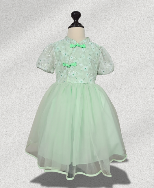 Premium Light Green Net Frock