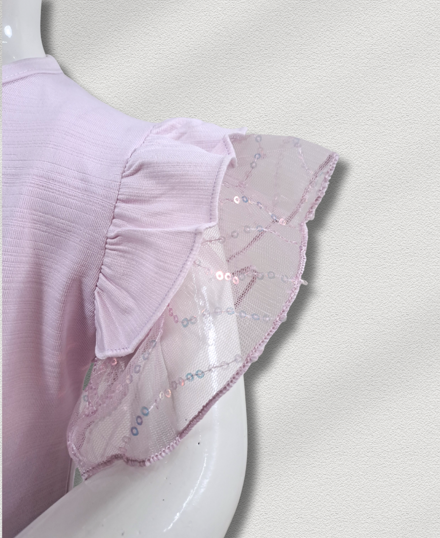 Lilac Bow (Stone Work) With Printed Trouser