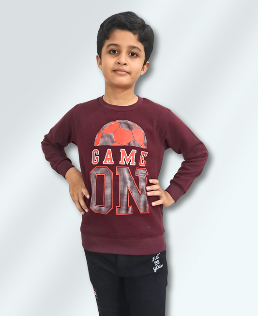 Boys Maroon Sweat Shirt