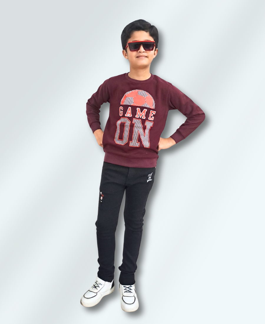 Boys Maroon Sweat Shirt