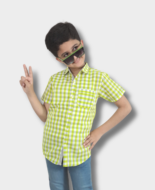 Parrot Green Casual Shirt