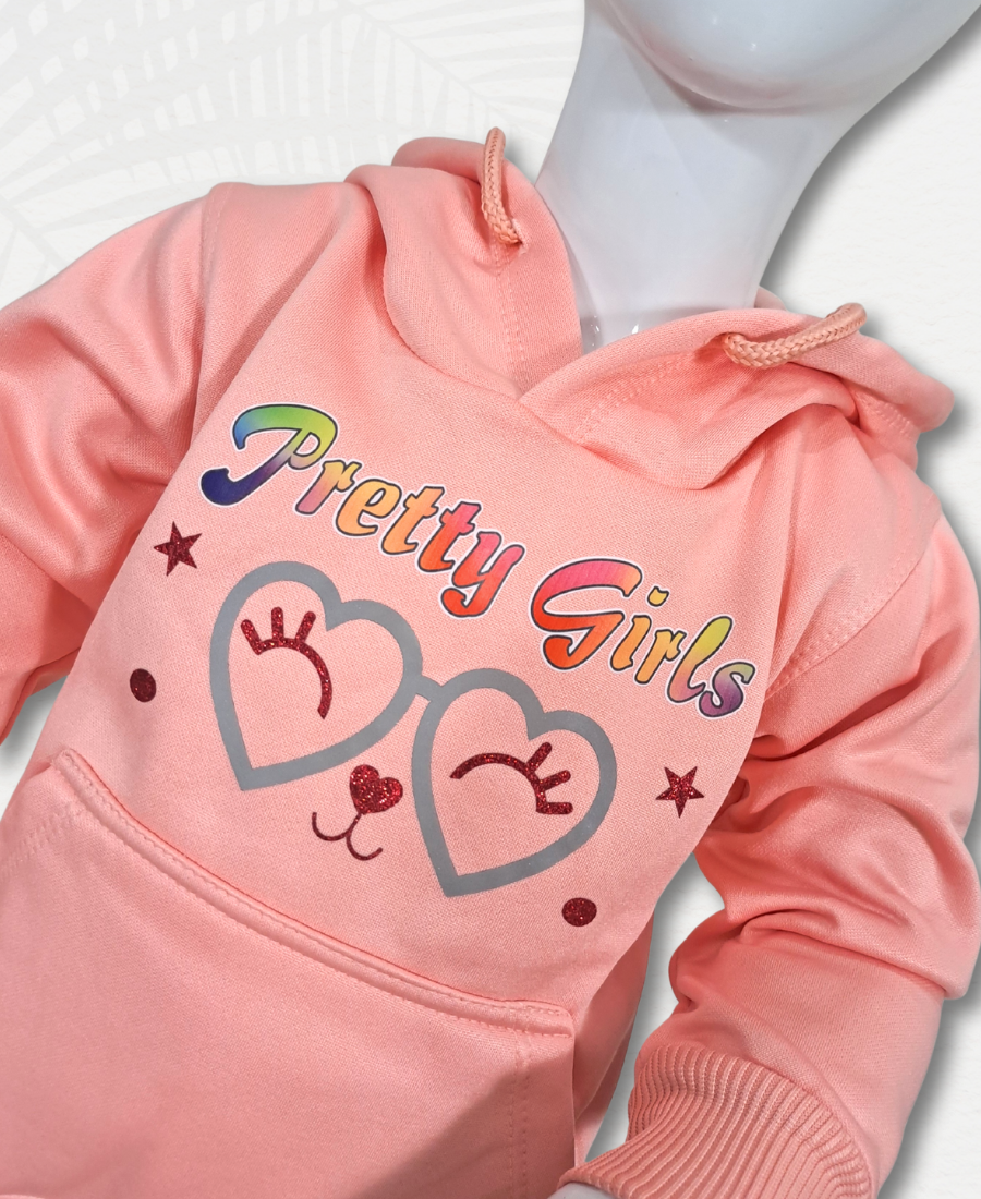 Peach Little Girls Premium Track Suit