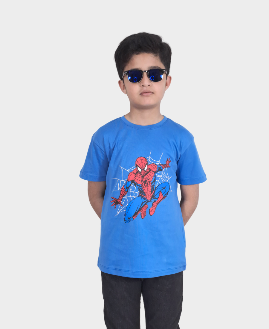 Sky-blue Spiderman T-Shirt
