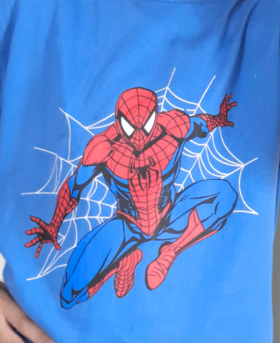 Sky-blue Spiderman T-Shirt