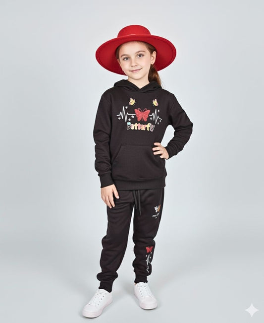Girls Black Track Suit