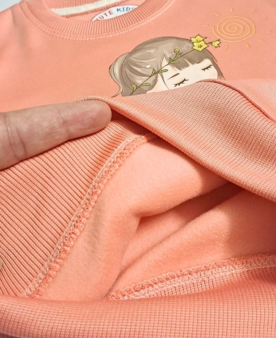 Peach Girls Premium Fleece Winter Tracksuit