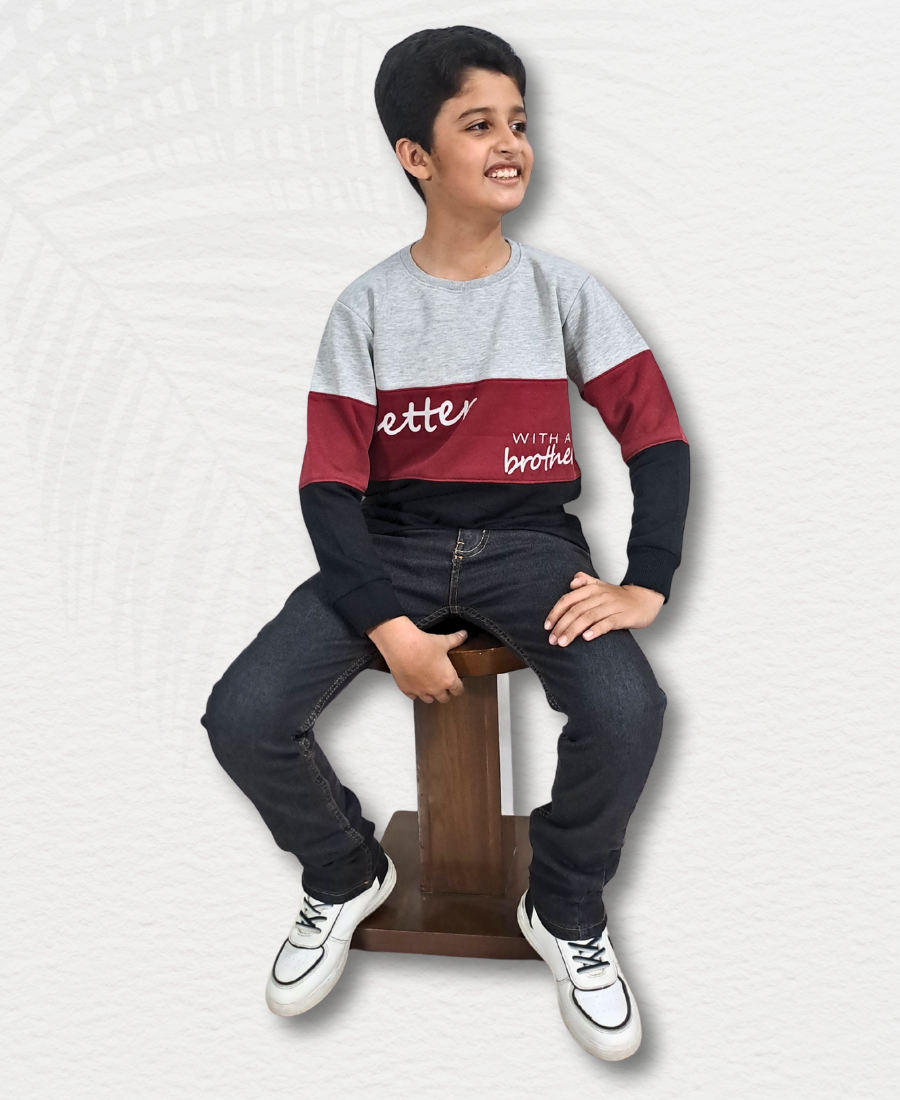 3 Colors Striped Boys Sweat Shirt