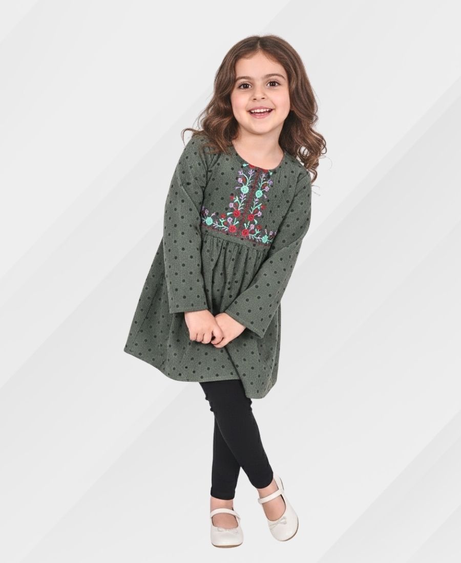 Rado-Green Embroidered Corduroy Top