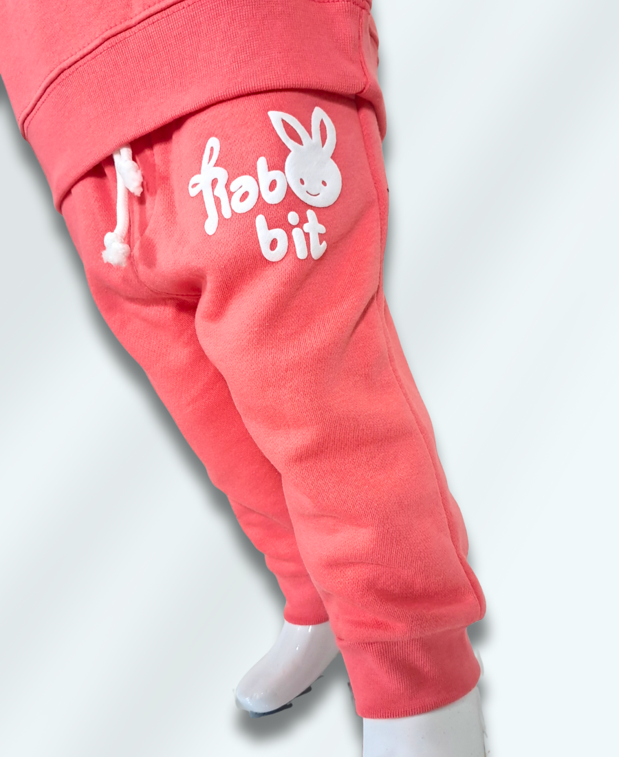 Girls Peach-Orange Track Suit