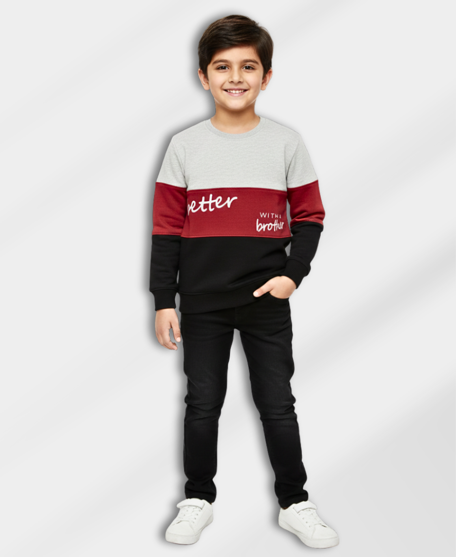 3 Colors Striped Boys Sweat Shirt