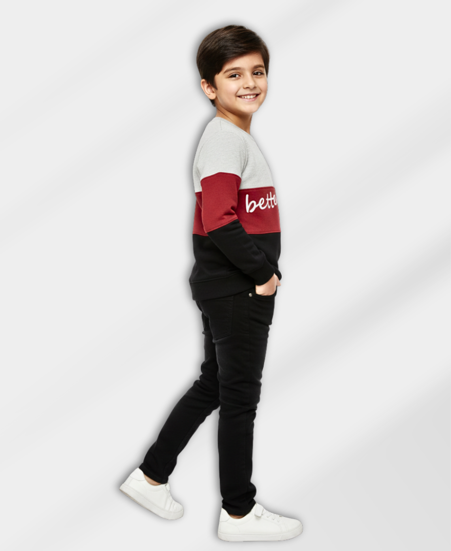 3 Colors Striped Boys Sweat Shirt