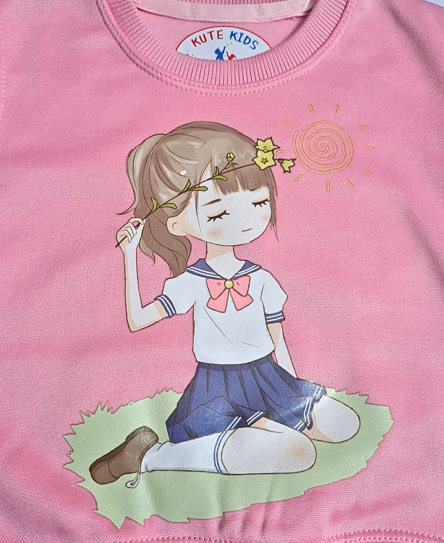 Pink Girls Premium Fleece Winter Tracksuit