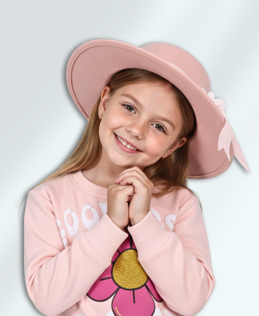 Baby-Pink Embossed Flower Sweat Shirt