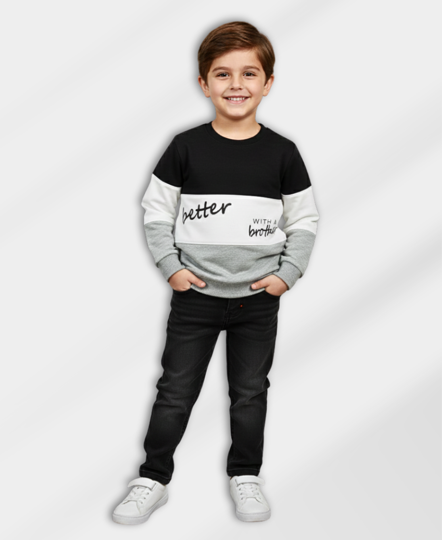 3 Colors Striped Boys Sweat Shirt