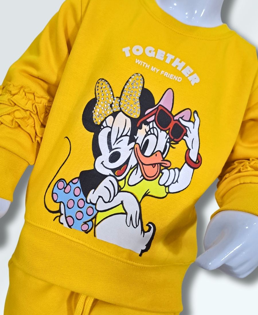 Girls Yellow Fancy Track Suit
