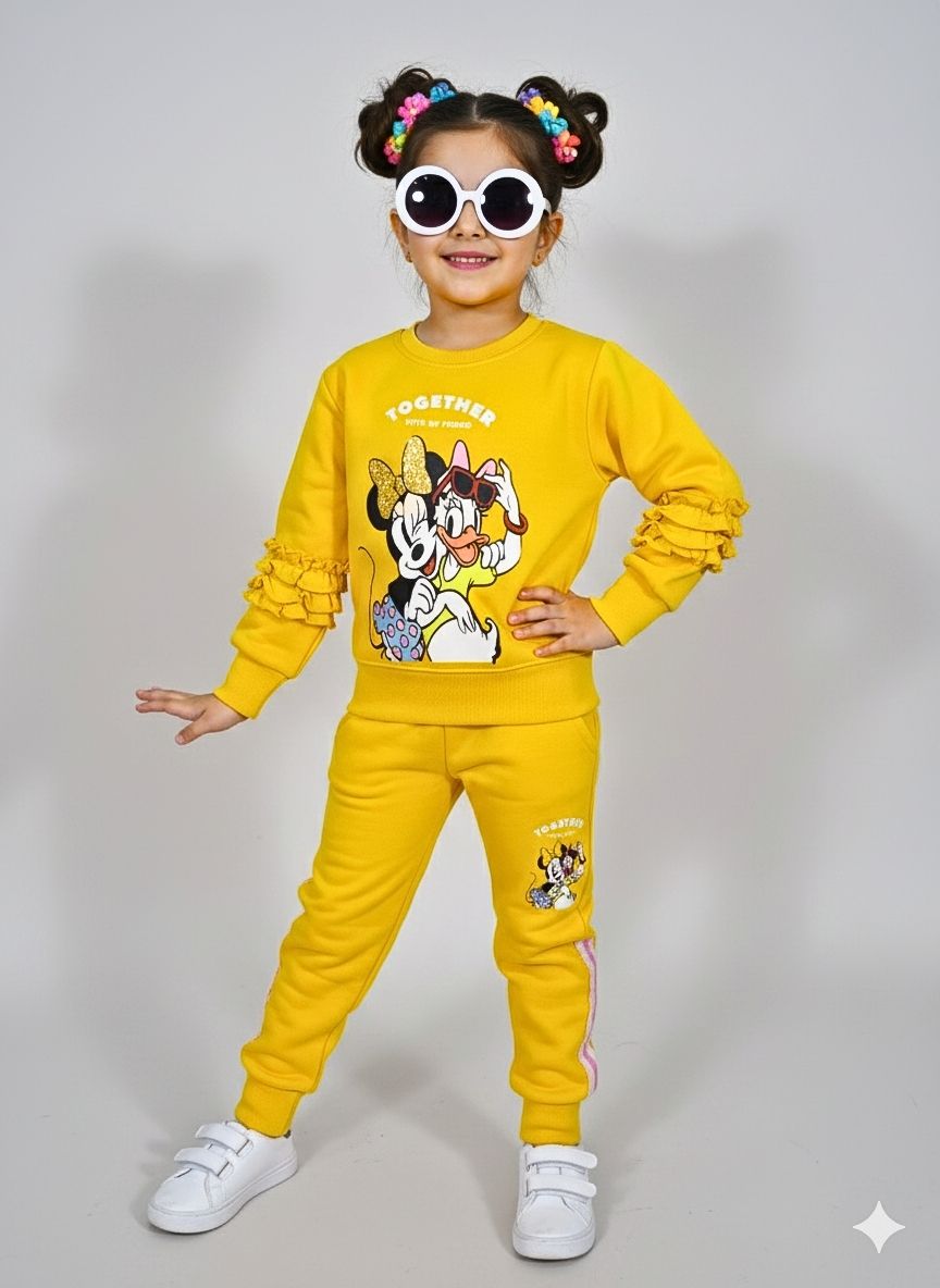 Girls Yellow Fancy Track Suit