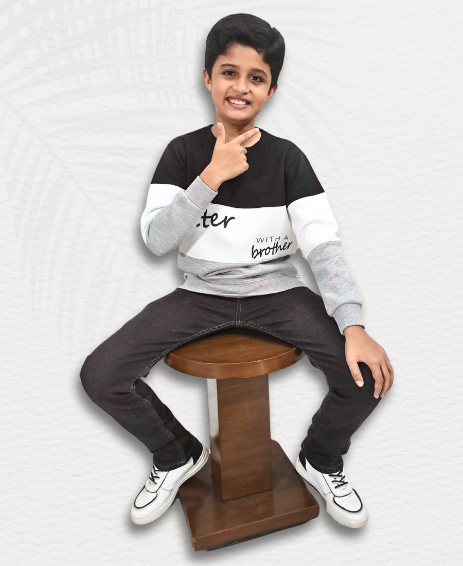 3 Colors Striped Boys Sweat Shirt