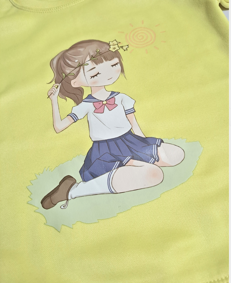 Lemon-Yellow Girls Premium Fleece Winter Tracksuit