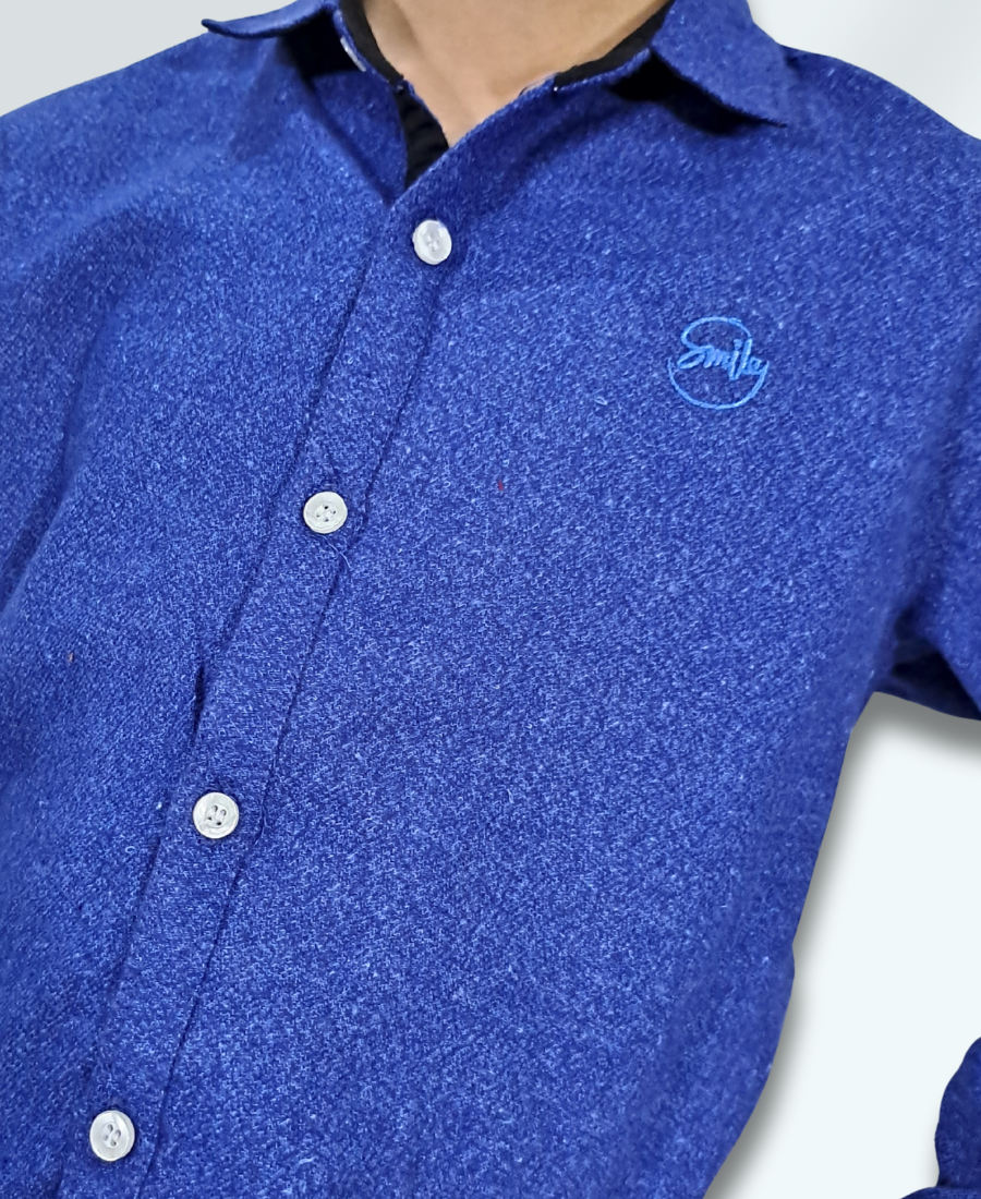 Boys Royal-Blue Casual Shirt
